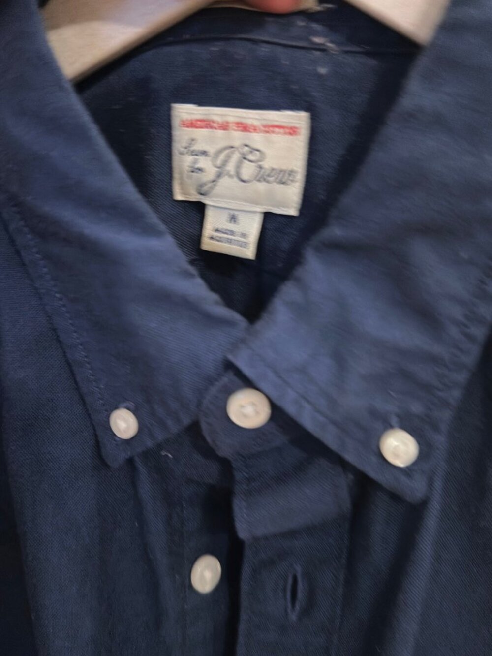 J.Crew Men's Navy Button-Down Oxford Shirt — Size M
